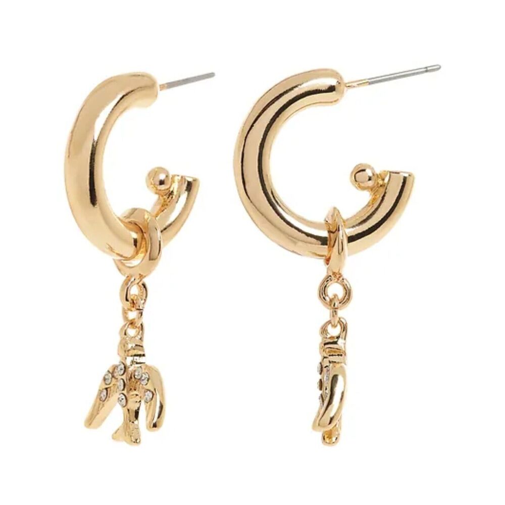 Banana Republic Women's Bird Crystal DROPS OF DEW OVAL HOOP EARRINGS NWT 48.00